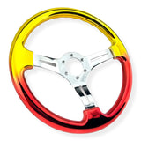 Tomu Gold and Red Chrome with Chrome Spoke Steering Wheel