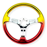 Tomu Gold and Red Chrome with Chrome Spoke Steering Wheel