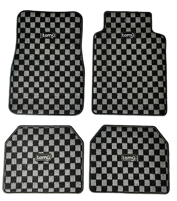 Tomu Grey Checker Floor Mats - Tokyo Tom's