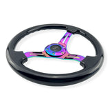 Tomu Hakone Gloss Black with Neo Chrome Spoke Steering Wheel