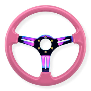 Tomu Hakone Gloss Pink with Neo Chrome Spoke Steering Wheel