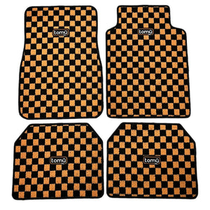 Tomu Orange Checker Floor Mats