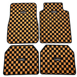 Tomu Orange Checker Floor Mats