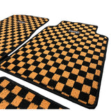 Tomu Orange Checker Floor Mats