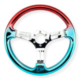 Tomu Red & Blue Chrome with Chrome Spoke Steering Wheel