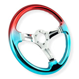 Tomu Red & Blue Chrome with Chrome Spoke Steering Wheel