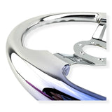 Tomu Silver and Blue Chrome with Chrome Spoke Steering Wheel