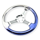 Tomu Silver and Blue Chrome with Chrome Spoke Steering Wheel