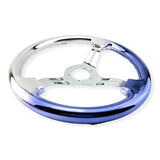 Tomu Silver and Blue Chrome with Chrome Spoke Steering Wheel