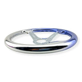 Tomu Silver and Blue Chrome with Chrome Spoke Steering Wheel