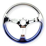 Tomu Silver and Blue Chrome with Chrome Spoke Steering Wheel