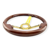 Tomu Sugo Wood with Gold Spoke Steering Wheel