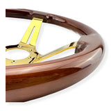 Tomu Sugo Wood with Gold Spoke Steering Wheel