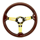 Tomu Sugo Wood with Gold Spoke Steering Wheel