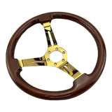 Tomu Sugo Wood with Gold Spoke Steering Wheel