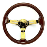 Tomu Sugo Wood with Gold Spoke Steering Wheel