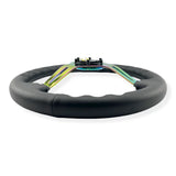 Tomu Tsukuba Black Leather with Neo Chrome Spoke Steering Wheel