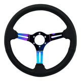 Tomu Tsukuba Black Leather with Neo Chrome Spoke Steering Wheel