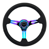 Tomu Tsukuba Black Leather with Neo Chrome Spoke Steering Wheel