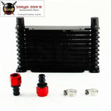 0-An 32mm 10 Row Engine/Transmission Racing Coated Aluminum Oil Cooler+Fitting