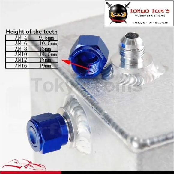 4Pcs Aluminum 8-An An8 Adapter Female Flare End Cap / Plug / Tube Nut Fitting Blue