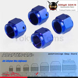 4Pcs Aluminum 8-An An8 Adapter Female Flare End Cap / Plug / Tube Nut Fitting Blue