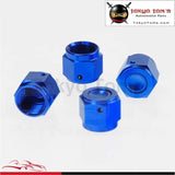 4Pcs Aluminum 8-An An8 Adapter Female Flare End Cap / Plug / Tube Nut Fitting Blue