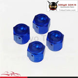 4Pcs Aluminum 8-An An8 Adapter Female Flare End Cap / Plug / Tube Nut Fitting Blue