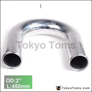 2Pcs/Unit 51Mm 2" 180 Degree Aluminum Turbo Intercooler Pipe Tube Piping L:450 Mm For VW Passat For Audi - Tokyo Tom's