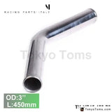 2Pcs/Unit 76Mm 3" 45 Degree L:450 Mm Aluminum Turbo Intercooler Pipe Straight Tube Tubing For BMW 525I - Tokyo Tom's