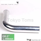 2Pcs/Unit 76Mm 3" 90 Degree Aluminum Turbo Intercooler Pipe Tube Piping L:450Mm For BMW Mini Cooper S R53 - Tokyo Tom's