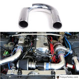 2Pcs/Unit Aluminum Turbo Intercooler Pipes 70Mm 2.75" 180 Degree L:450 Mm Car Styling - Tokyo Tom's