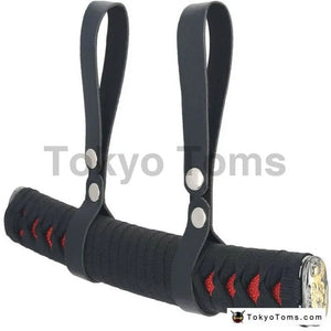 Universal 20cm JDM Samurai Roof Tsurikawa Handle Black+Red