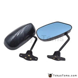 Universal Car F1 Style Carbon Look Racing Side Fender Mirror Blue Rear View Mirror - Tokyo Tom's