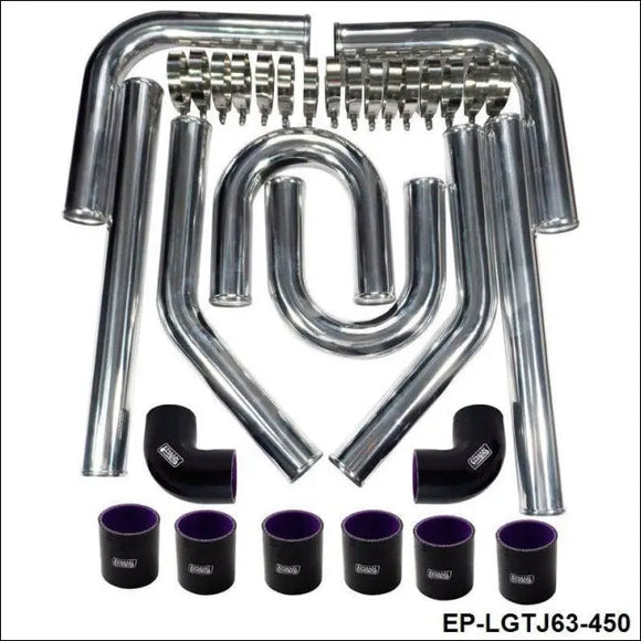 Universal Intercooler Piping Kit L:450Mm Black 2.5