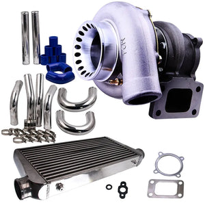 Universal Turbocharger GT35 GT3582 Turbo + 2.5" 64mm Intercooler Pipe Kit + 600x300x76 Intercooler - Tokyo Tom's