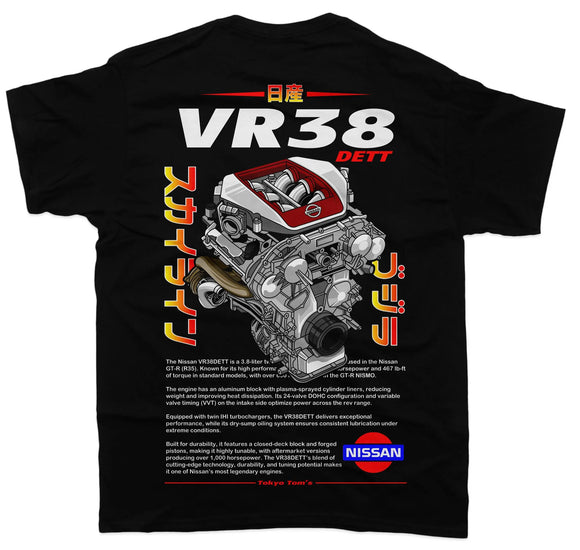 VR38 Dett T-Shirt - Unisex - Car Enthusiast - Drifting Drag JDM