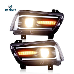 Vland Fit For Dodge Charger 2011-2014 Headlights with Doublel Beam Projectors LED DRL Head Lamp Car Lights Assembly - Tokyo Tom's