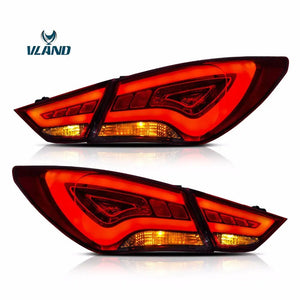 Vland For Hyundai Sonata 2011-2014 Tail Lights LED Brake Light Bar Clear Lens Rear Lamp - Tokyo Tom's