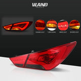 Vland For Hyundai Sonata 2011-2014 Tail Lights LED Brake Light Bar Clear Lens Rear Lamp - Tokyo Tom's