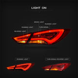 Vland For Hyundai Sonata 2011-2014 Tail Lights LED Brake Light Bar Clear Lens Rear Lamp - Tokyo Tom's