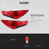 Vland For Hyundai Sonata 2011-2014 Tail Lights LED Brake Light Bar Clear Lens Rear Lamp - Tokyo Tom's