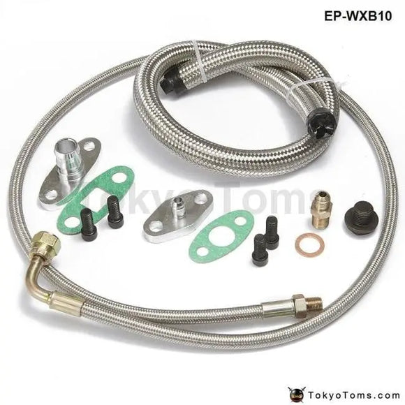 T3, T4, T35, T40, T60, T67, T70, T76 Turbos Turbo Oil /Water Feed Drain Fitting Line Kit - Tokyo Tom's