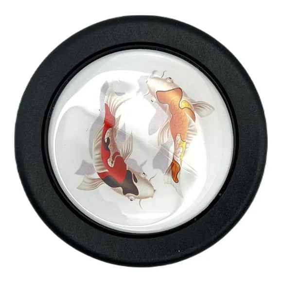 White Koi Horn Button