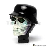 Wicked Carved Skull Head Shape Gear Shifter Black with White - Tokyo Tom's