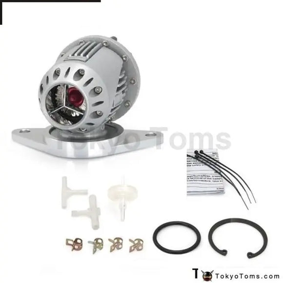 Universal SSQV SQV4 SQVIV Style Aluminum Silver Turbocharge Turbo Blow Off Valve With Flang For Subaru (Silver/black) TK-SQV4F - Tokyo Tom's