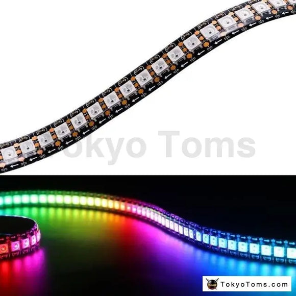 Waterproof Individually Addressable LED Strips - DC5V 1m/2m/3m/4m/5m WS2812B 30/60 Leds/m Smart Led Strip Black PCB WS2812 IC