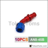 10pcs /set 45 Degree AN-8 Hose End Fitting Aluminum oil cooler hose fitting Oil Fuel Hose End AN8-45B