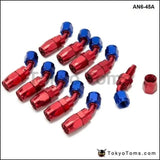 10pcs /set 45 Degree AN6 Aluminum Oil cooler Hose Fitting Fuel Push-On Hose End fittings Adaptor AN6-45A