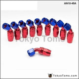 10pcs /set 45 Degree High Performance AN10 Hose End Fitting Aluminum Oil cooler hose fitting AN10-45A